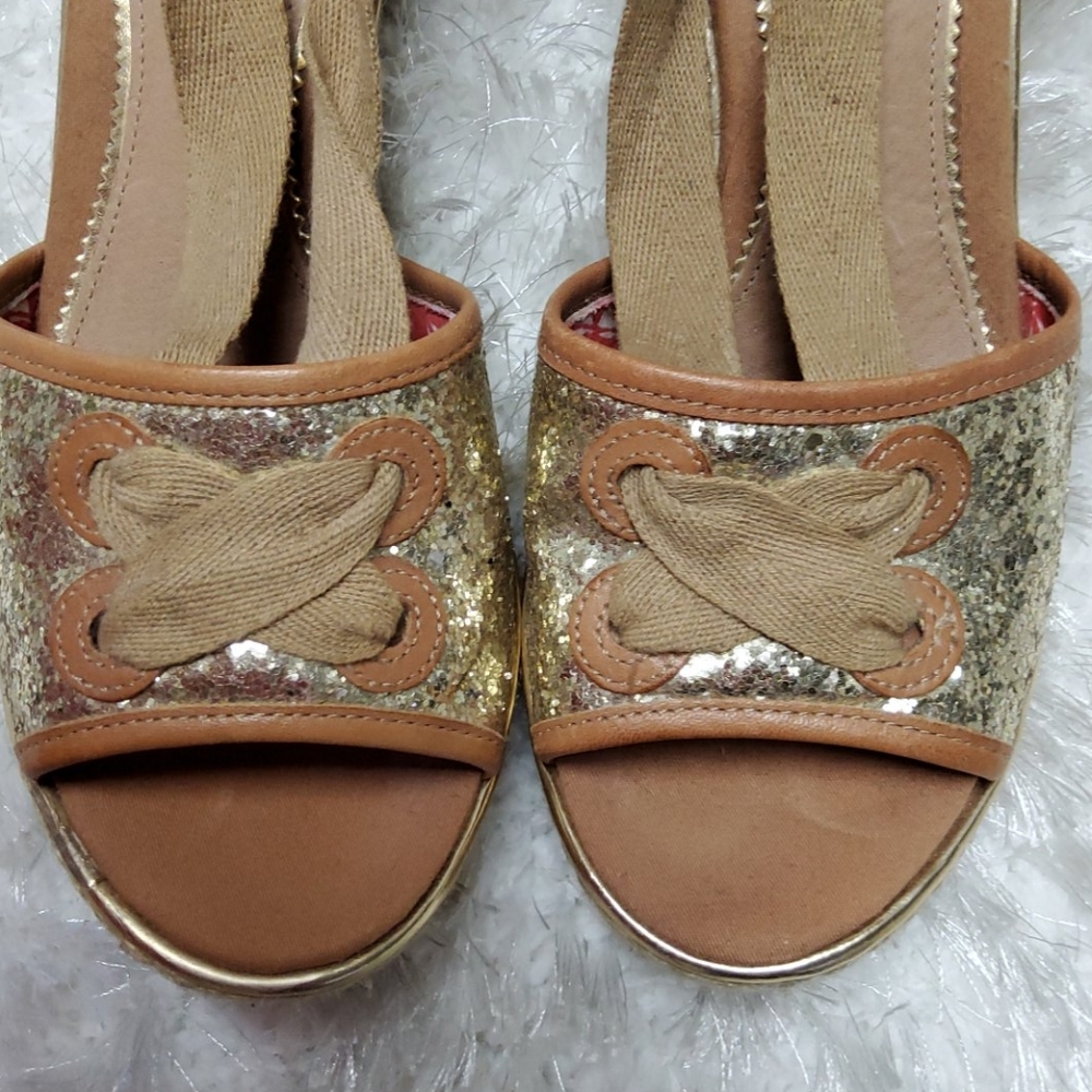 Sperry espadrill glittery sandals size 8.5 - Picture 2 of 13